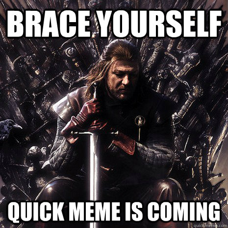 brace yourself quick meme is coming  Ned Stark