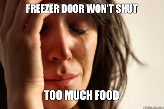 Freezer door won't shut Too much food   First World Problems