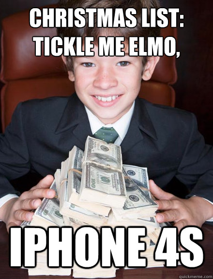 Christmas List: Tickle Me Elmo, iPhone 4s  