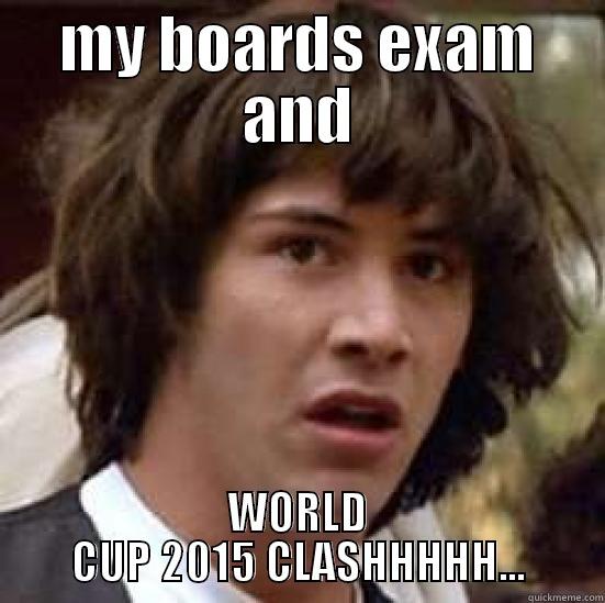 MY BOARDS EXAM AND WORLD CUP 2015 CLASHHHHH... conspiracy keanu