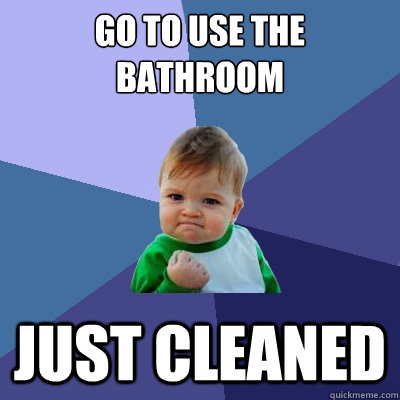 Go to use the bathroom Just Cleaned  Success Kid