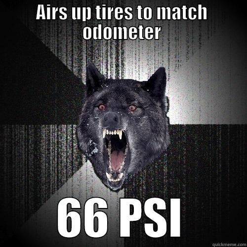 AIRS UP TIRES TO MATCH ODOMETER 66 PSI Insanity Wolf