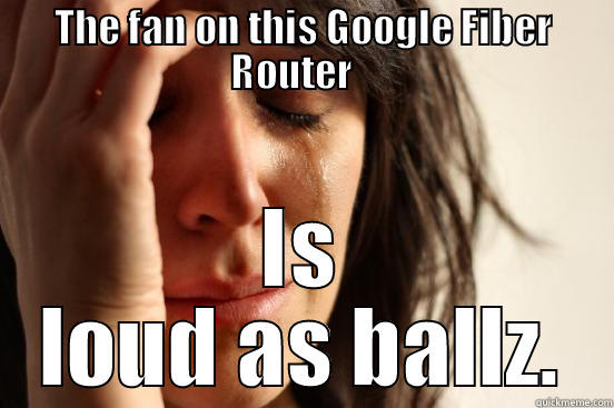 THE FAN ON THIS GOOGLE FIBER ROUTER    IS LOUD AS BALLZ. First World Problems
