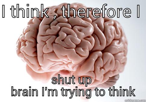 I THINK , THEREFORE I  SHUT UP  BRAIN I'M TRYING TO THINK Scumbag Brain