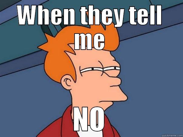 WHEN THEY TELL ME NO. Futurama Fry