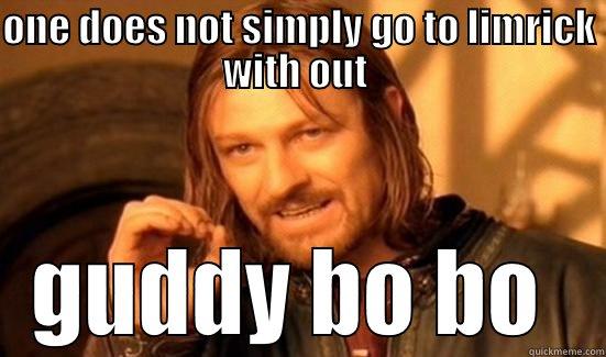 ONE DOES NOT SIMPLY GO TO LIMRICK WITH OUT  GUDDY BO BO  Boromir