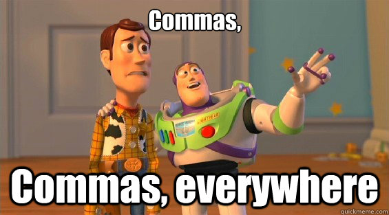 Commas, Commas, everywhere  lambdas everywhere