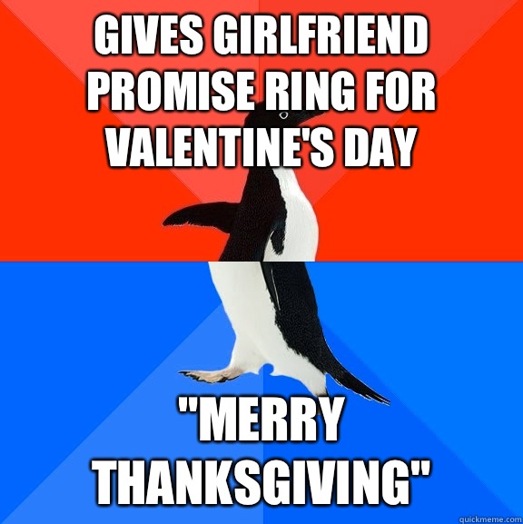 Gives girlfriend promise ring for valentine's day 