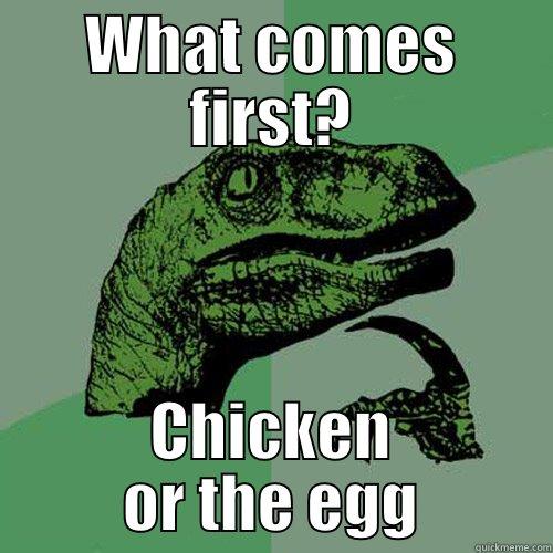 WHAT COMES FIRST? CHICKEN OR THE EGG Philosoraptor