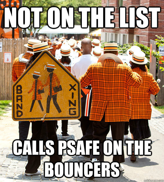 not on the list calls psafe on the bouncers  Princeton Problems