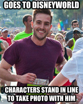 Goes to Disneyworld characters stand in line to take photo with him - Goes to Disneyworld characters stand in line to take photo with him  Ridiculously photogenic guy