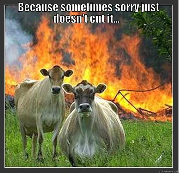 BECAUSE SOMETIMES SORRY JUST DOESN'T CUT IT…    Evil cows