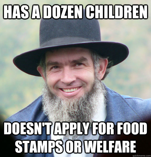 has a dozen children doesn't apply for food stamps or welfare - has a dozen children doesn't apply for food stamps or welfare  Good Guy Amish