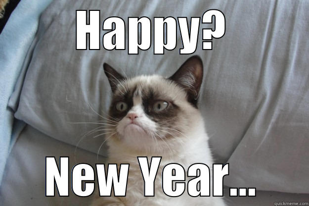 Not so Happy New year - HAPPY? NEW YEAR... Grumpy Cat