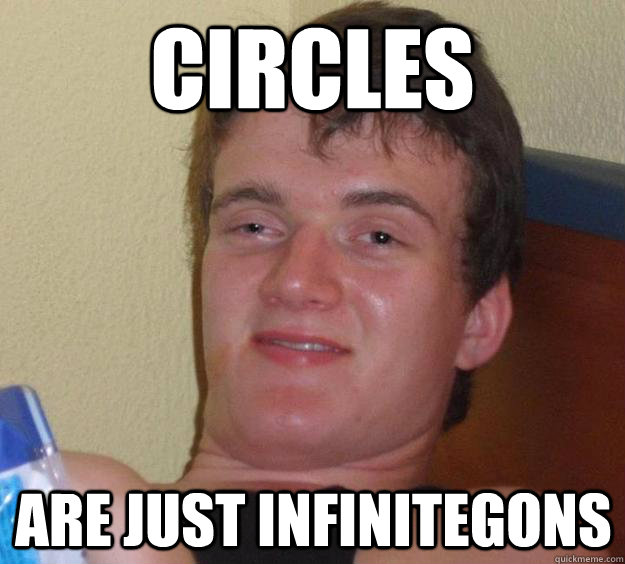Circles Are just infinitegons  10 Guy