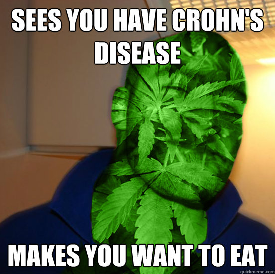 Sees you have crohn's disease Makes you want to eat  