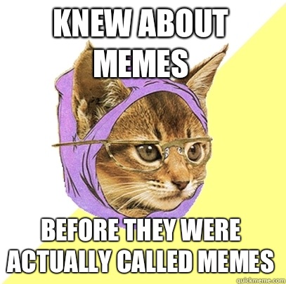 Knew about memes before they were actually called memes  Hipster Kitty