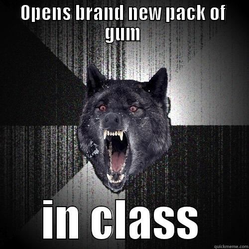 OPENS BRAND NEW PACK OF GUM IN CLASS Insanity Wolf