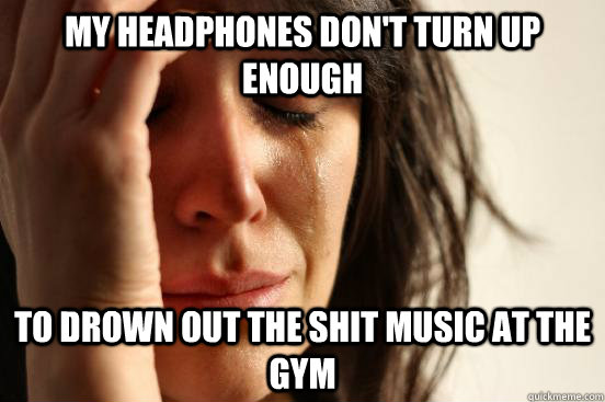 my headphones don't turn up enough to drown out the shit music at the gym  First World Problems
