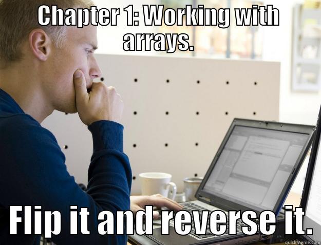 The Missy Elliott School of Programming - CHAPTER 1: WORKING WITH ARRAYS.   FLIP IT AND REVERSE IT. Programmer