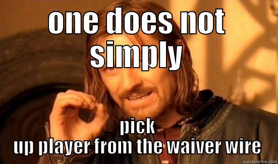 ONE DOES NOT SIMPLY PICK UP PLAYER FROM THE WAIVER WIRE Boromir
