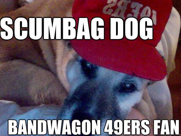 SCUMBAG DOG BANDWAGON 49ers FAN  Scumbag dog