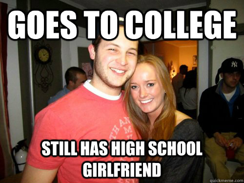 Goes to college still has high school girlfriend  Freshman Couple