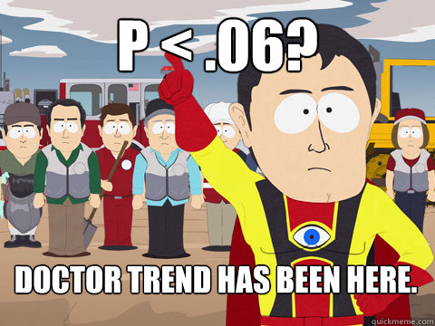p < .06?  Doctor trend has been here.  Captain Hindsight