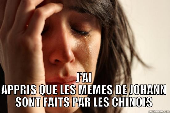  J'AI APPRIS QUE LES MEMES DE JOHANN SONT FAITS PAR LES CHINOIS First World Problems