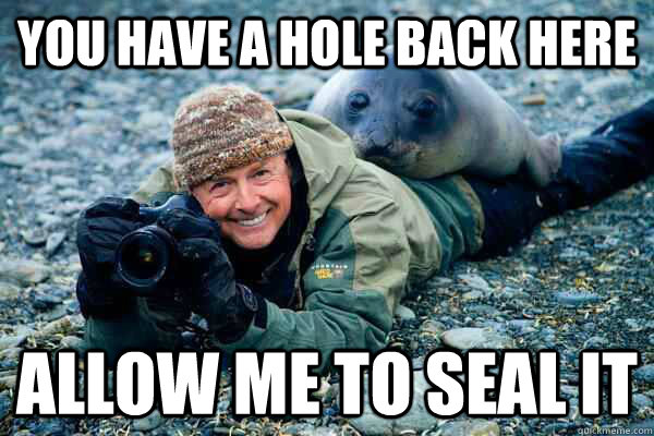 You have a hole back here allow me to seal it - You have a hole back here allow me to seal it  Rapist Seal