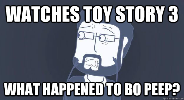 watches toy story 3 what happened to bo peep?  Bad Luck Burnie