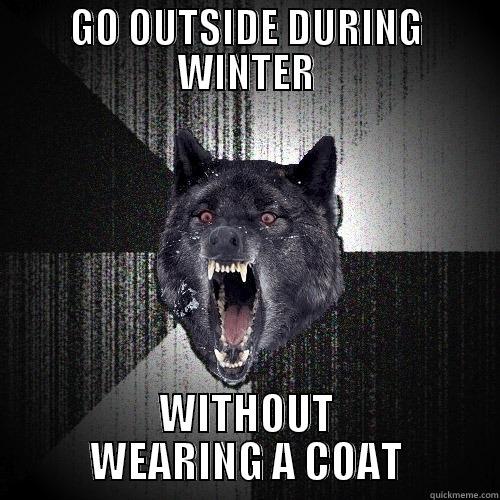 GO OUTSIDE DURING WINTER WITHOUT WEARING A COAT Insanity Wolf