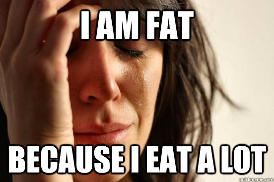 I am fat Because I eat a lot  First World Problems