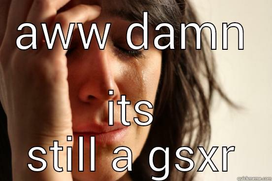 AWW DAMN ITS STILL A GSXR First World Problems