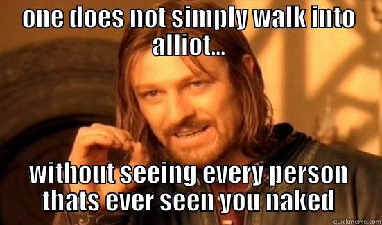 ONE DOES NOT SIMPLY WALK INTO ALLIOT... WITHOUT SEEING EVERY PERSON THATS EVER SEEN YOU NAKED Boromir