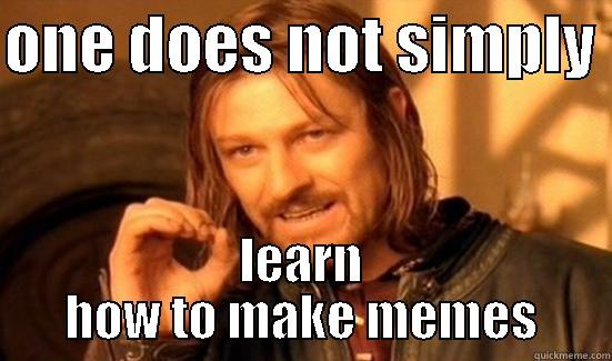 ONE DOES NOT SIMPLY  LEARN HOW TO MAKE MEMES Boromir