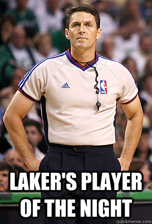  LAKER'S PLAYER OF THE NIGHT  NBA Referees