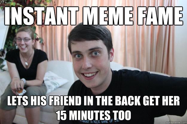 Instant meme fame Lets his friend in the back get her 15 minutes too  Overly Attached Boyfriend
