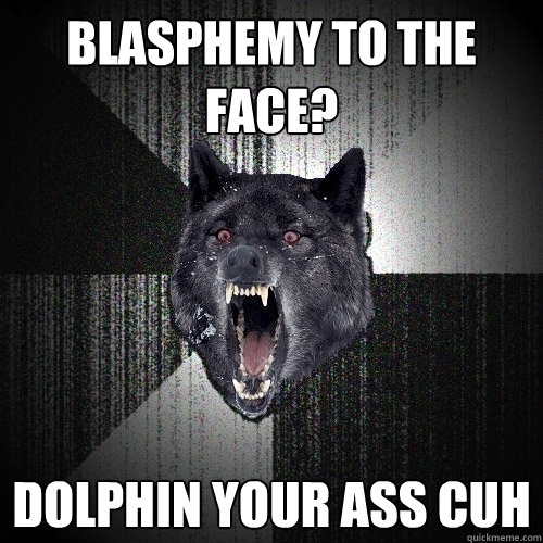 BLASPHEMY TO THE FACE? DOLPHIN YOUR ASS CUH  Insanity Wolf