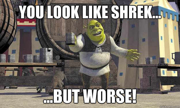 You Look like shrek... ...But Worse!  Shrek