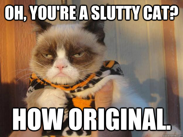 Oh, you're a slutty cat? How original.  