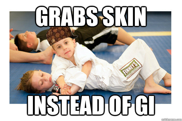 Grabs skin instead of gi  