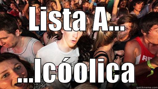 LISTA A... ...LCÓOLICA Sudden Clarity Clarence