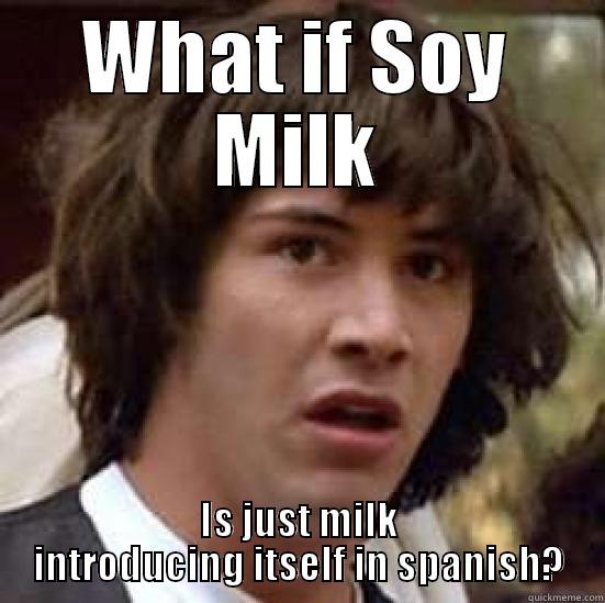 WHAT IF SOY MILK IS JUST MILK INTRODUCING ITSELF IN SPANISH? conspiracy keanu