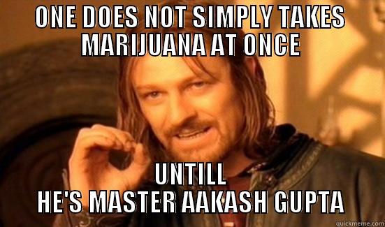 ONE DOES NOT SIMPLY TAKES MARIJUANA AT ONCE UNTILL HE'S MASTER AAKASH GUPTA Boromir