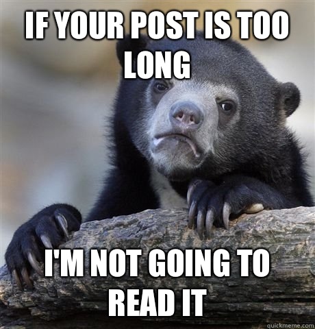 Image result for post is too long to read meme