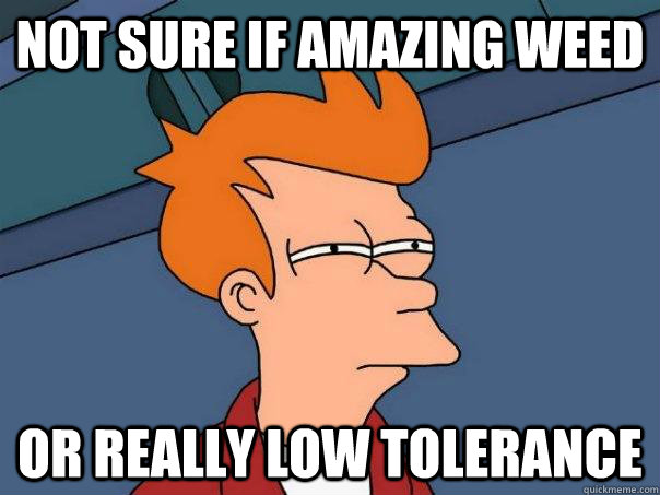 Not sure if amazing weed Or really low tolerance - Not sure if amazing weed Or really low tolerance  Futurama Fry