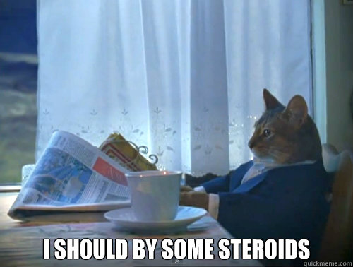  I should by some steroids  The One Percent Cat