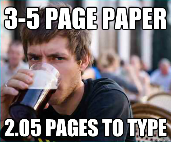 3-5 page paper 2.05 pages to type  College Senior