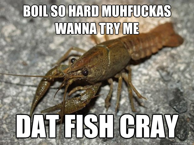 Boil so hard muhfuckas wanna try me Dat fish cray - Boil so hard muhfuckas wanna try me Dat fish cray  Crawfish